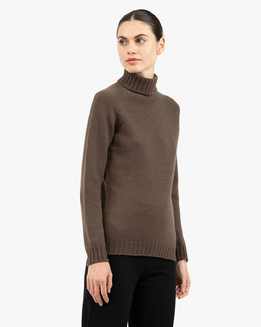 Women's Parksville Turtleneck Sweater - Brown Cashmere