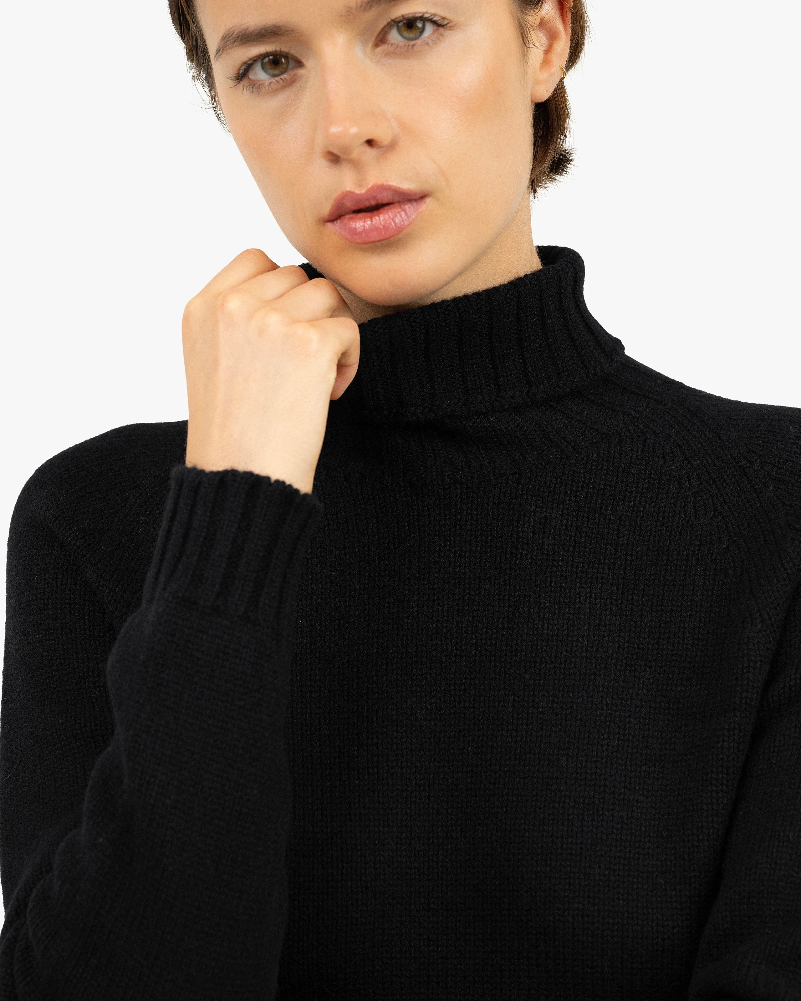 Women's Parksville Turtleneck Sweater - Black Cashmere