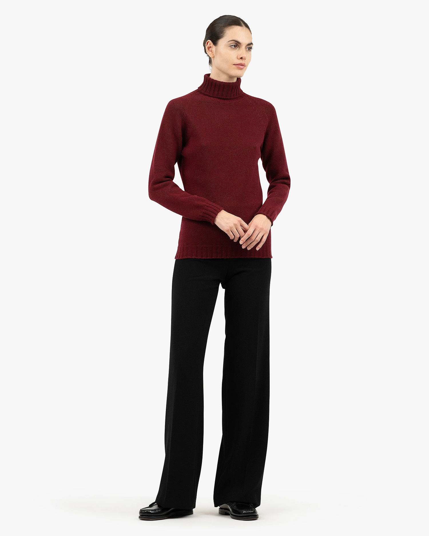 Women's Parksville Turtleneck Sweater - Bordeaux Cashmere