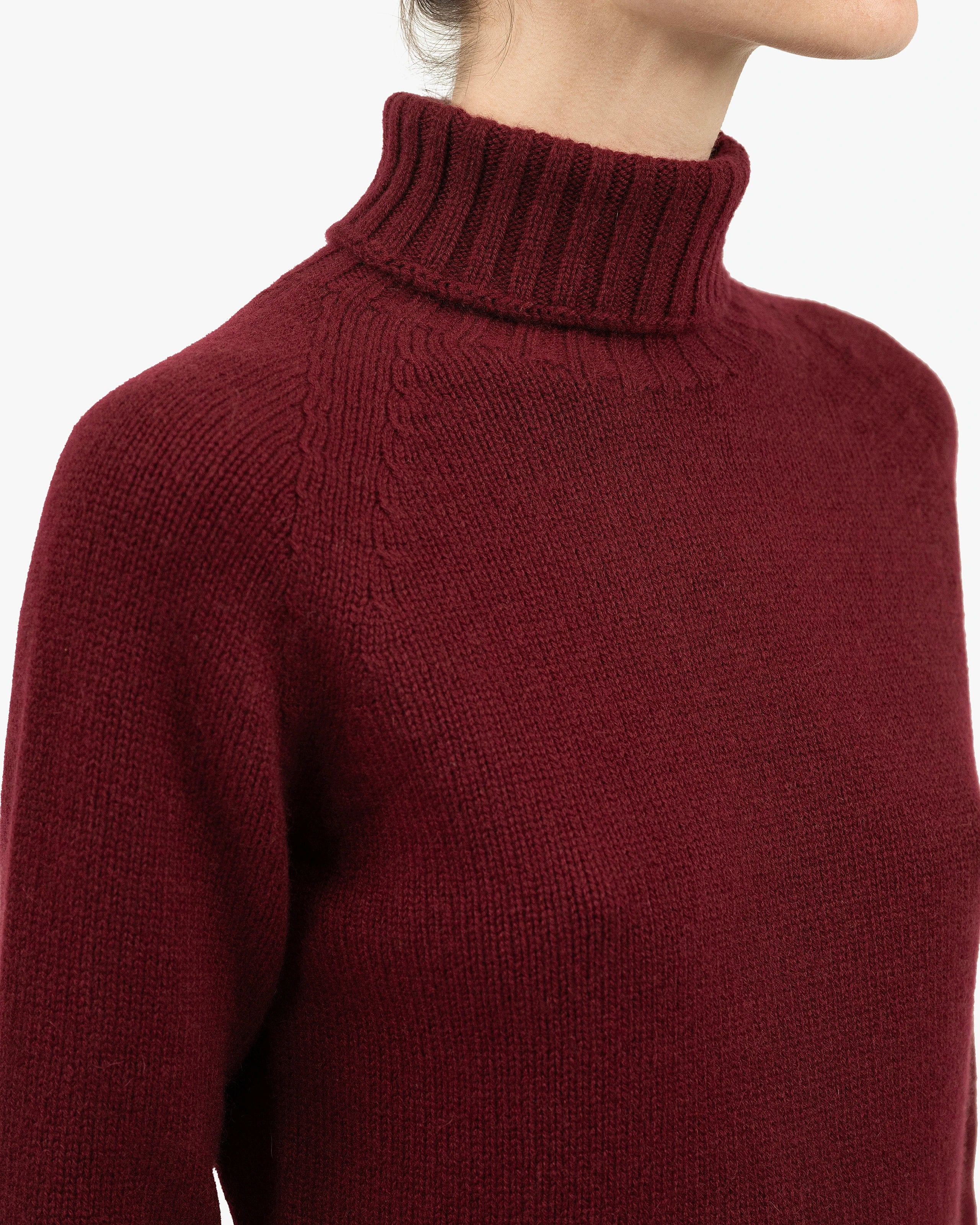 Women's Parksville Turtleneck Sweater - Bordeaux Cashmere