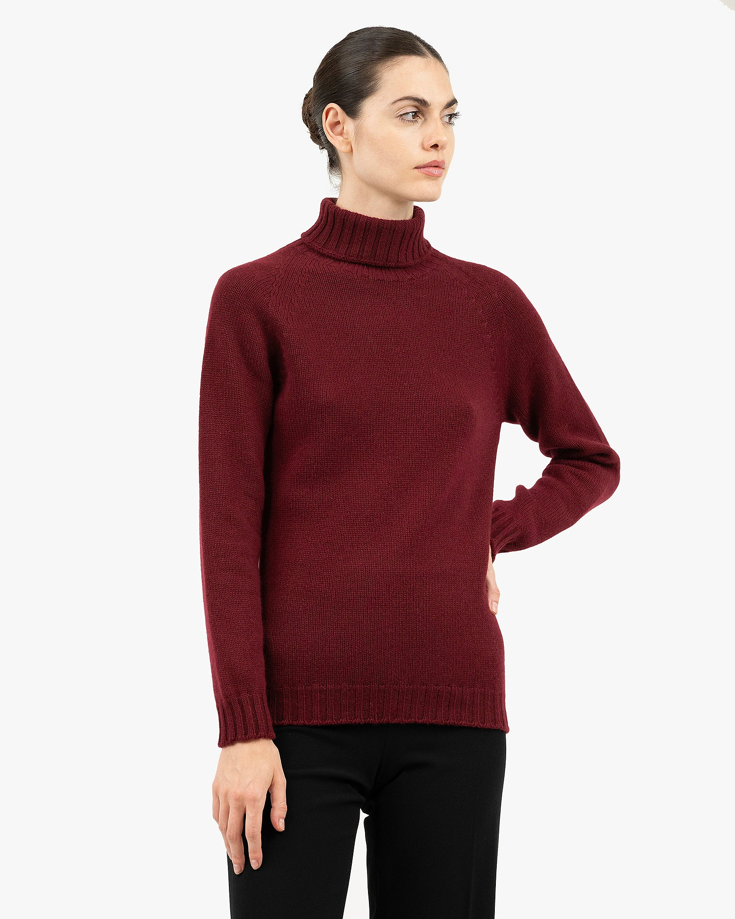 Women's Parksville Turtleneck Sweater - Bordeaux Cashmere