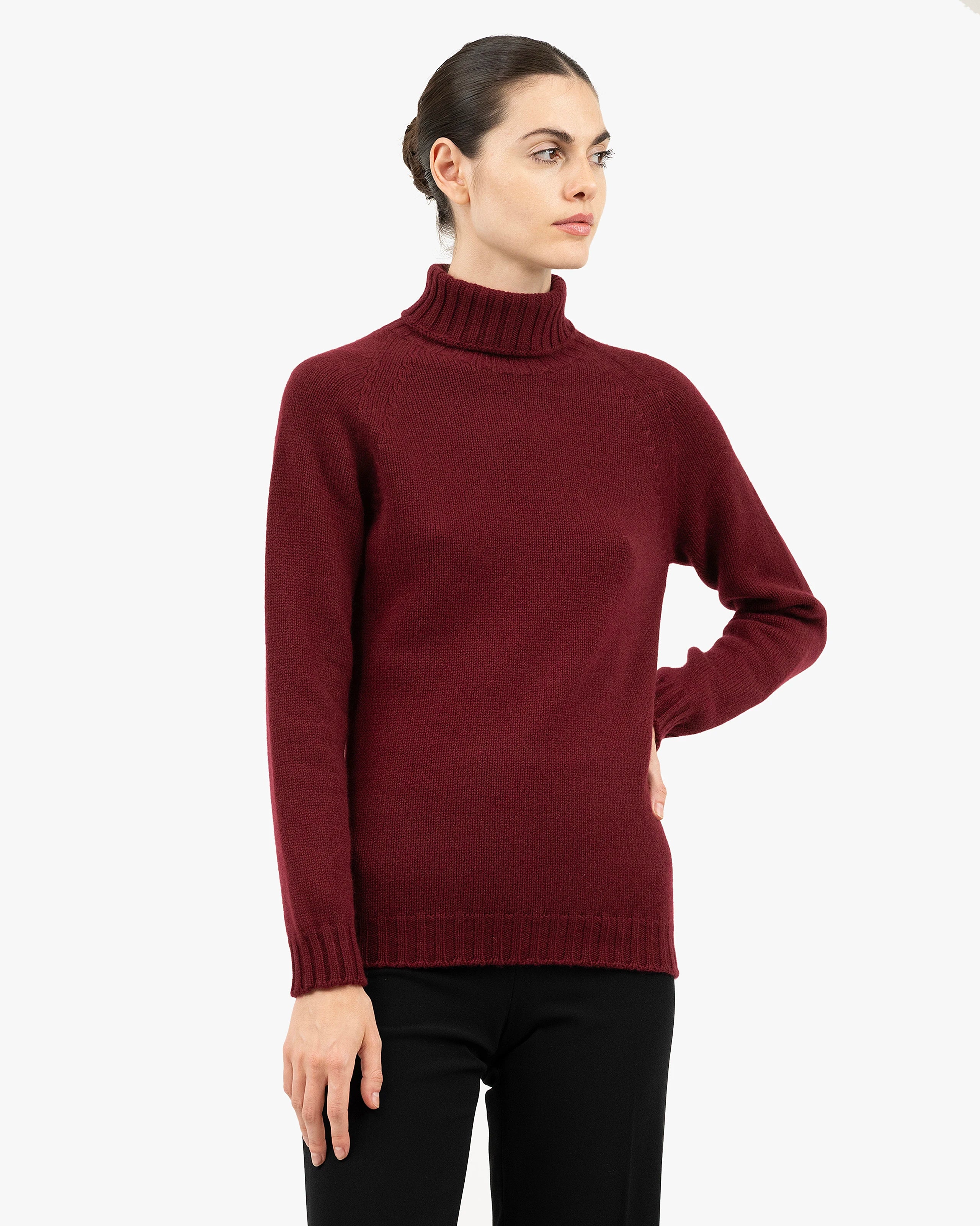 Women's Parksville Turtleneck Sweater - Bordeaux Cashmere