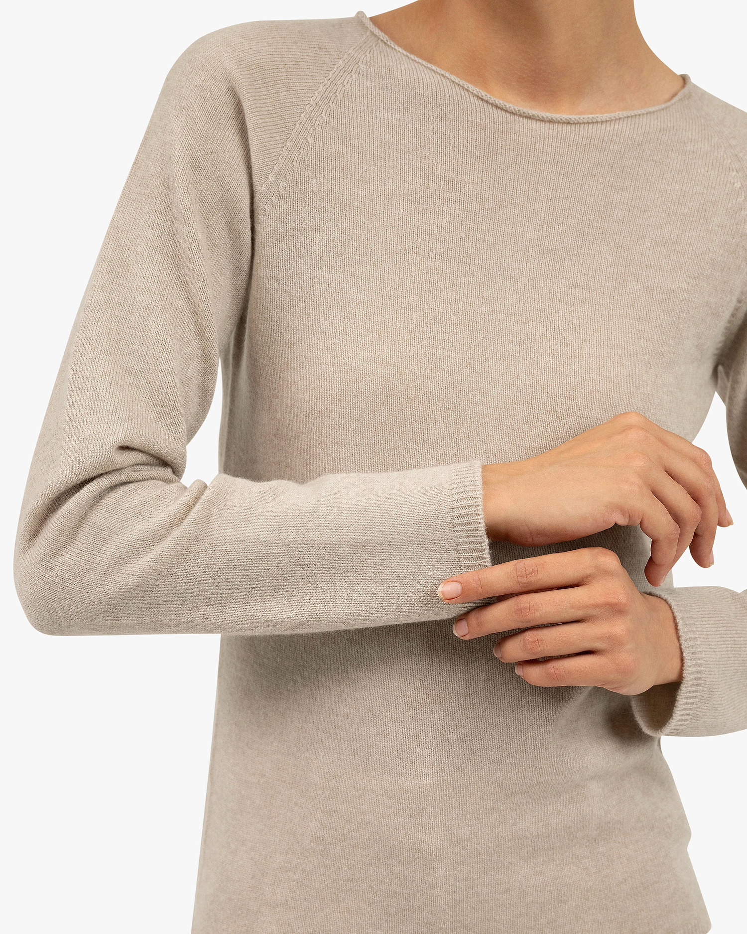 Women's Piuma Crew Neck Sweater - Beige Cashmere