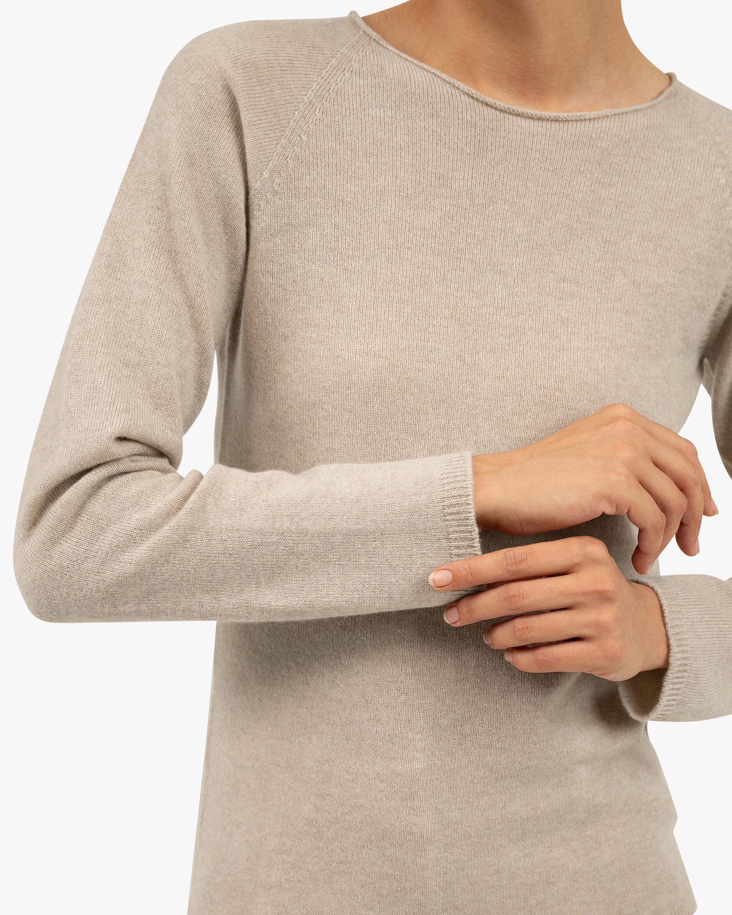 Women's Piuma Crew Neck Sweater - Beige Cashmere