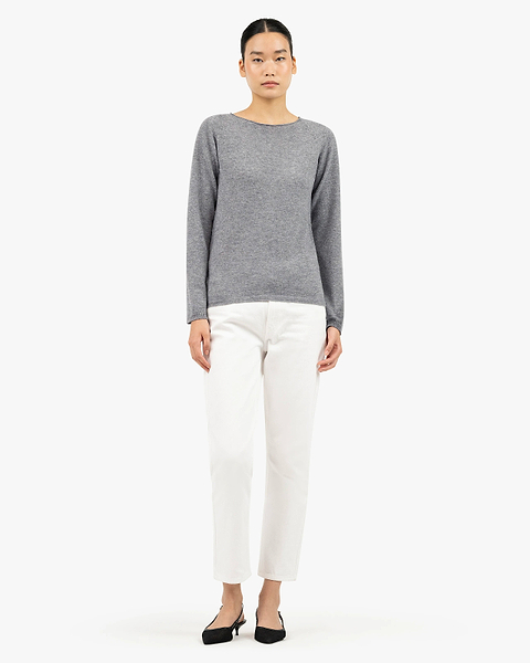 Women's Piuma Crew Neck Sweater - Medium Grey Cashmere
