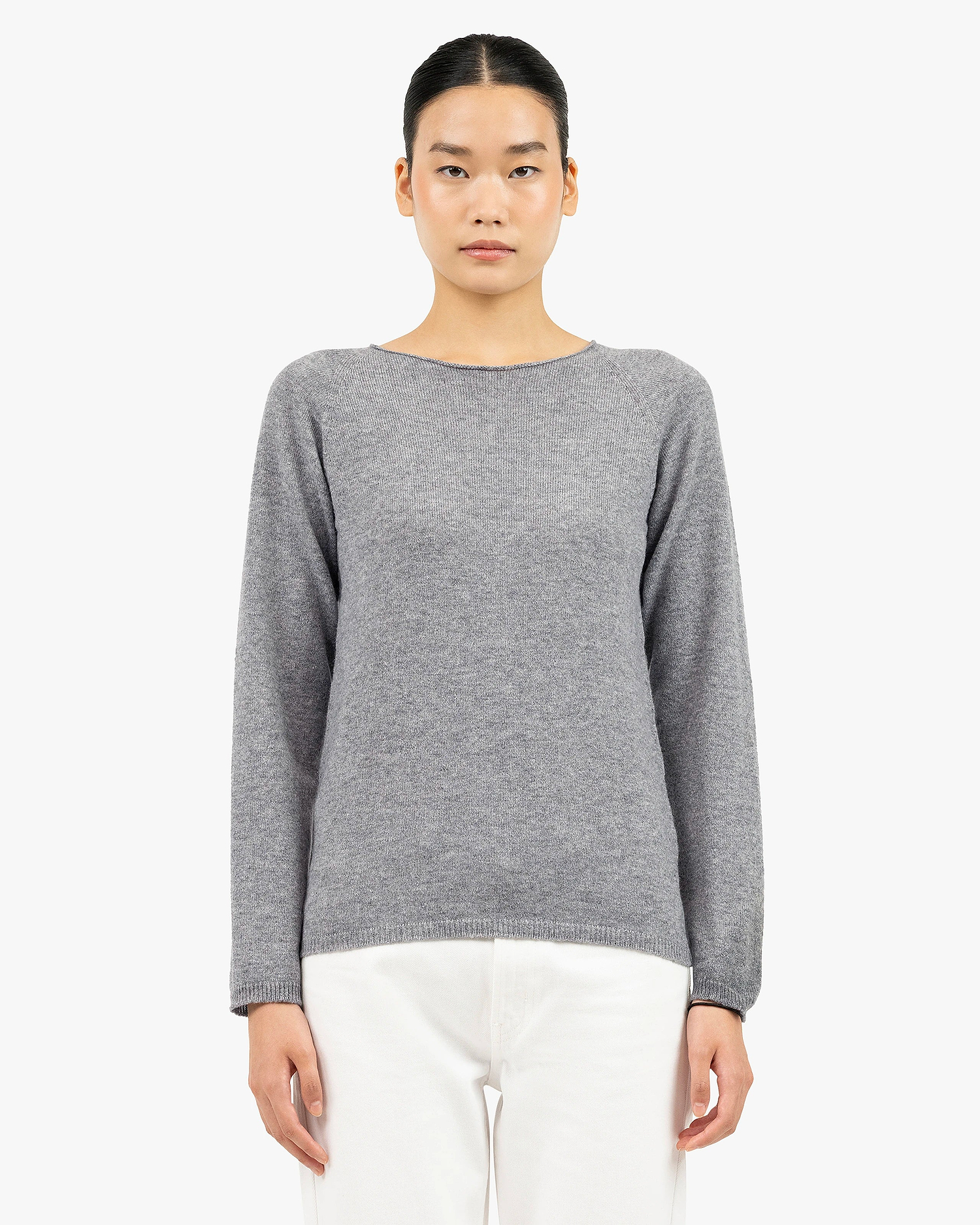 Women's Piuma Crew Neck Sweater - Medium Grey Cashmere