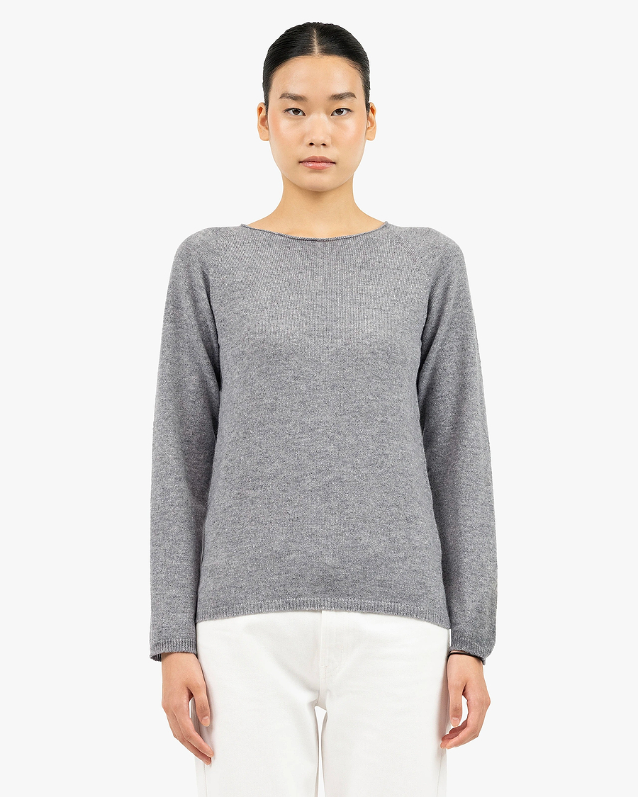 Women's Piuma Crew Neck Sweater - Medium Grey Cashmere