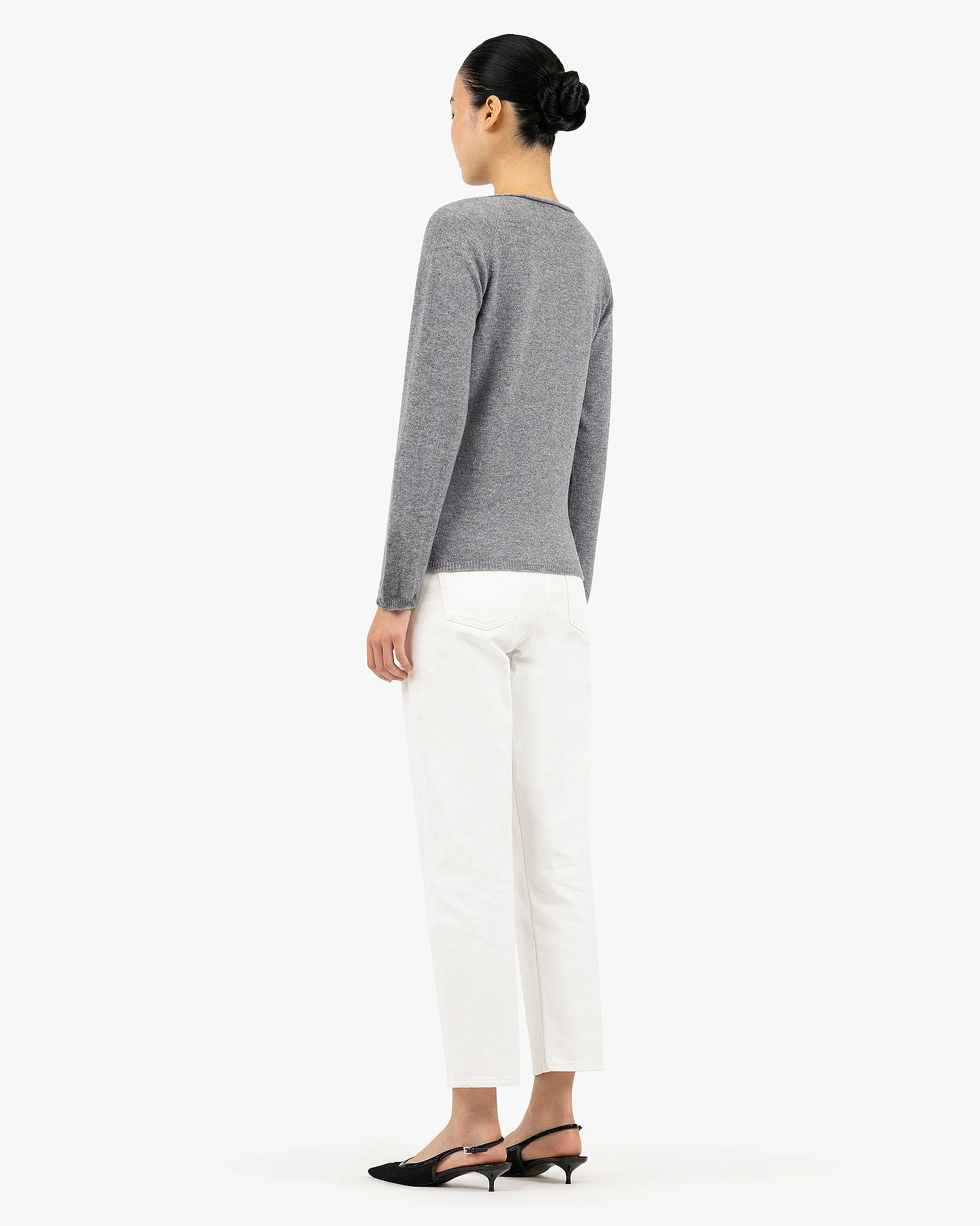 Women's Piuma Crew Neck Sweater - Medium Grey Cashmere