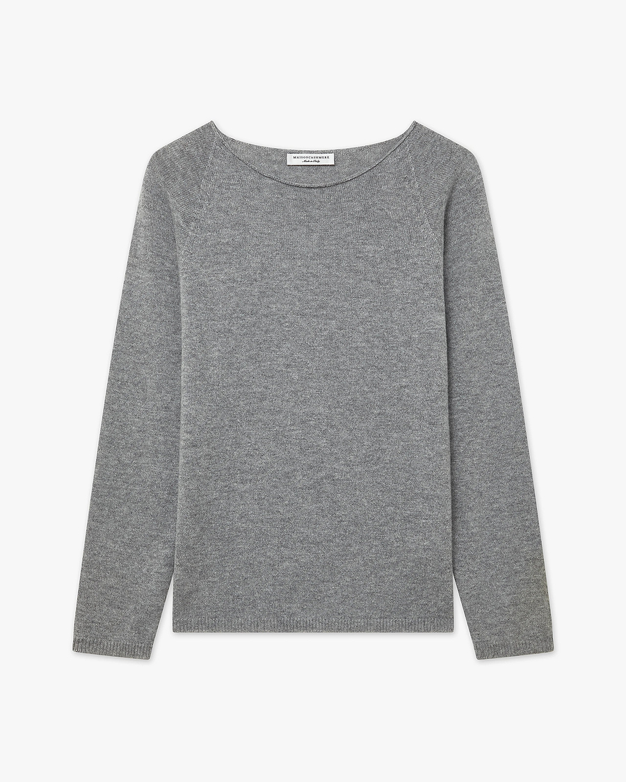 Women's Piuma Crew Neck Sweater - Medium Grey Cashmere