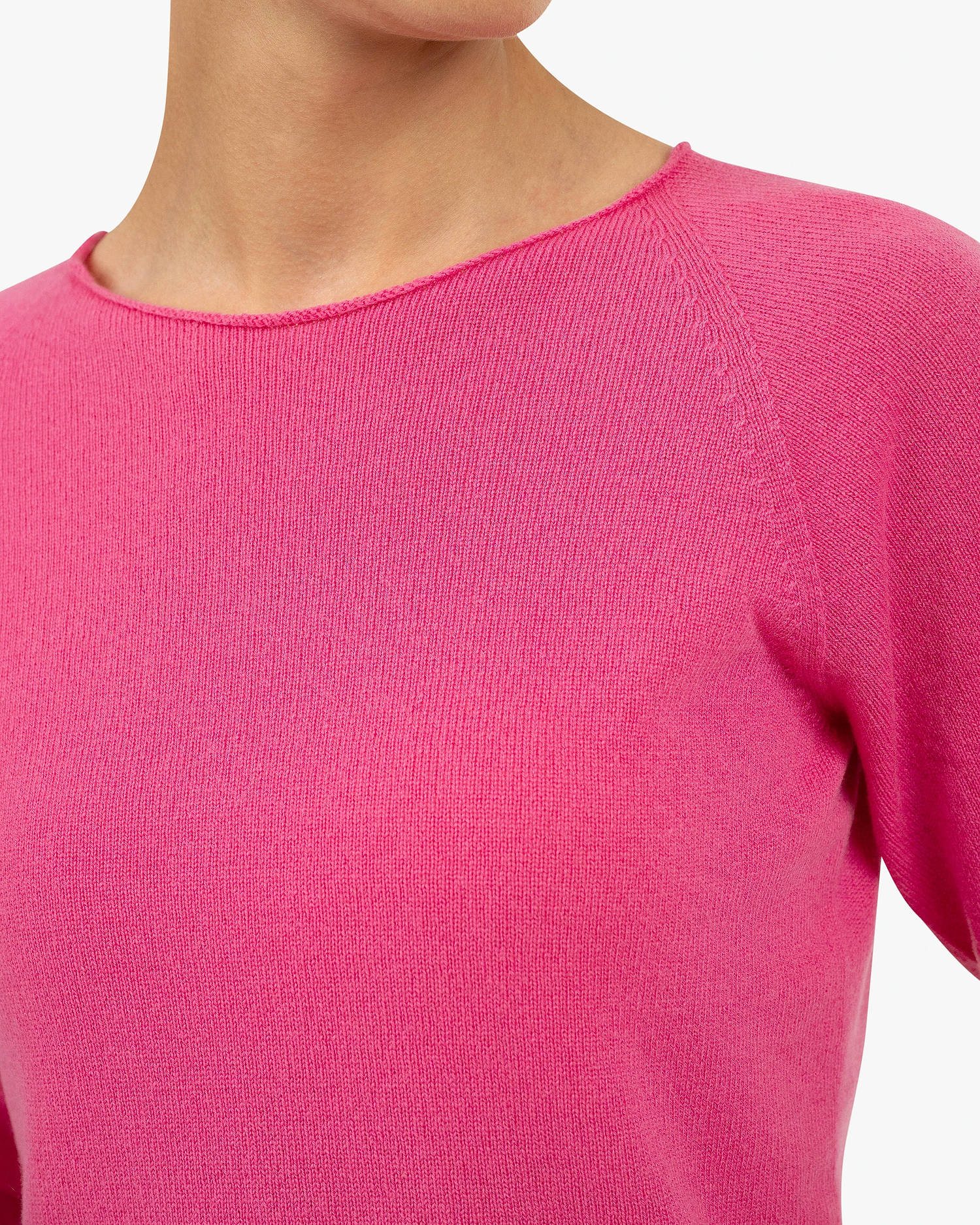 Women's Piuma Crew Neck Sweater - Fuchsia Cashmere
