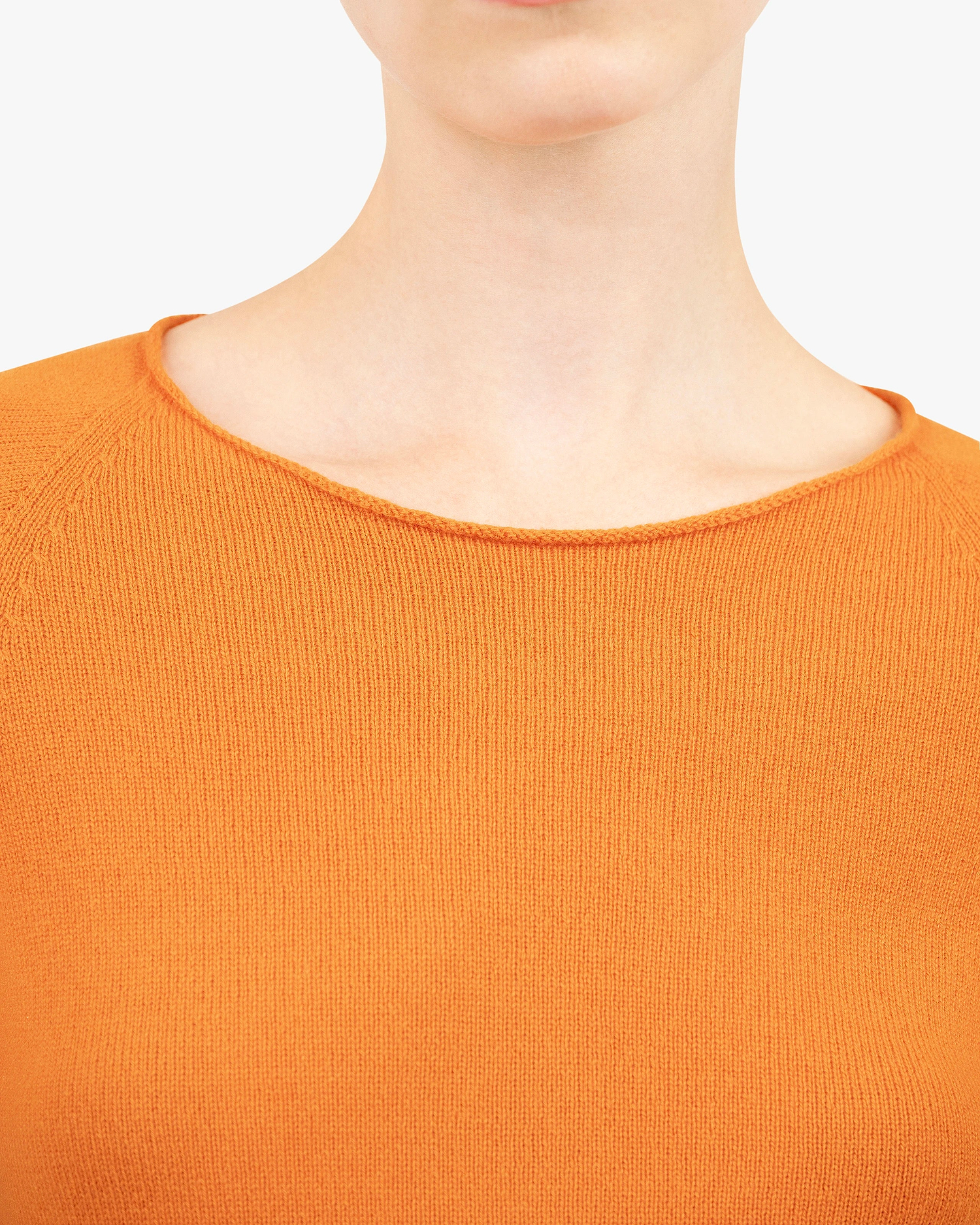 Women's Piuma Crew Neck Sweater - Orange Cashmere