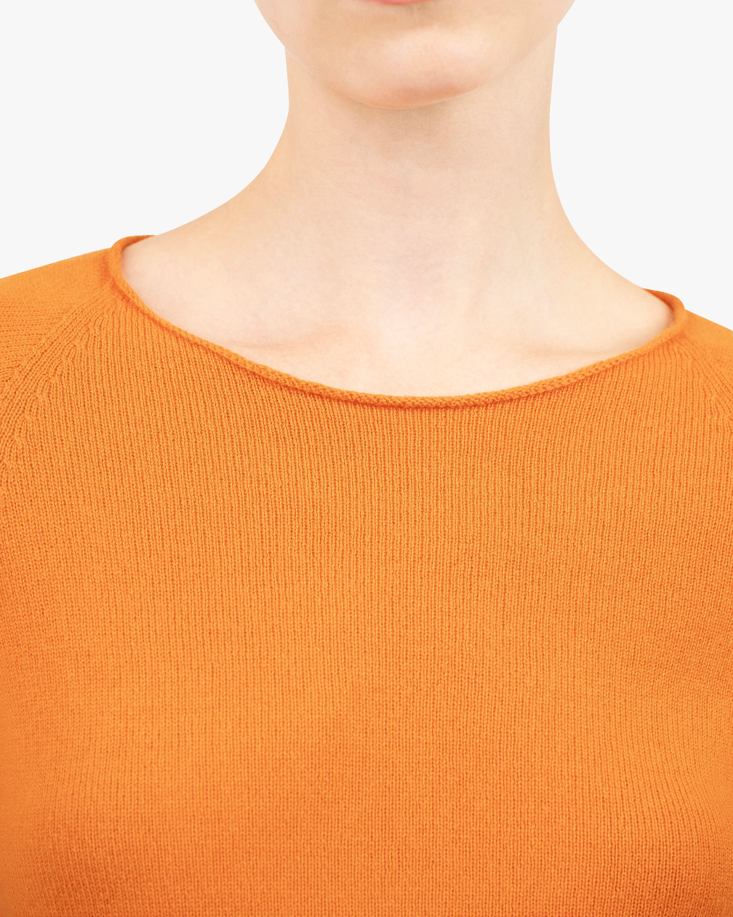 Women's Piuma Crew Neck Sweater - Orange Cashmere