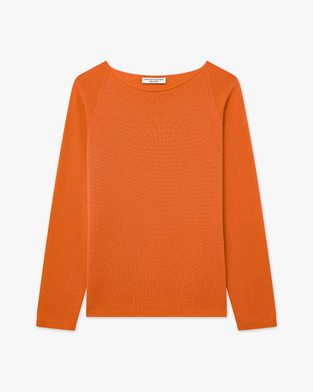 Women's Piuma Crew Neck Sweater - Orange Cashmere