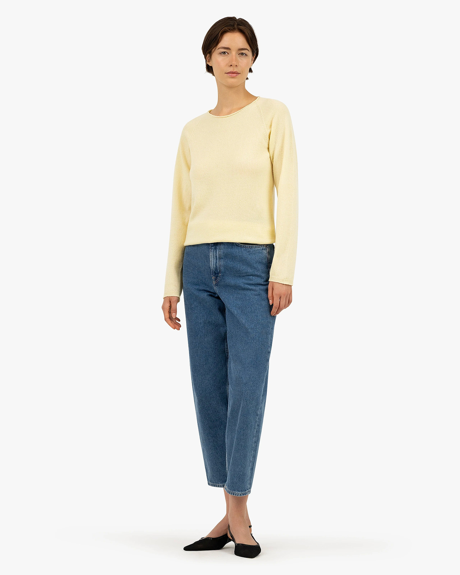 Women's Piuma Crew Neck Sweater - Yellow Cashmere