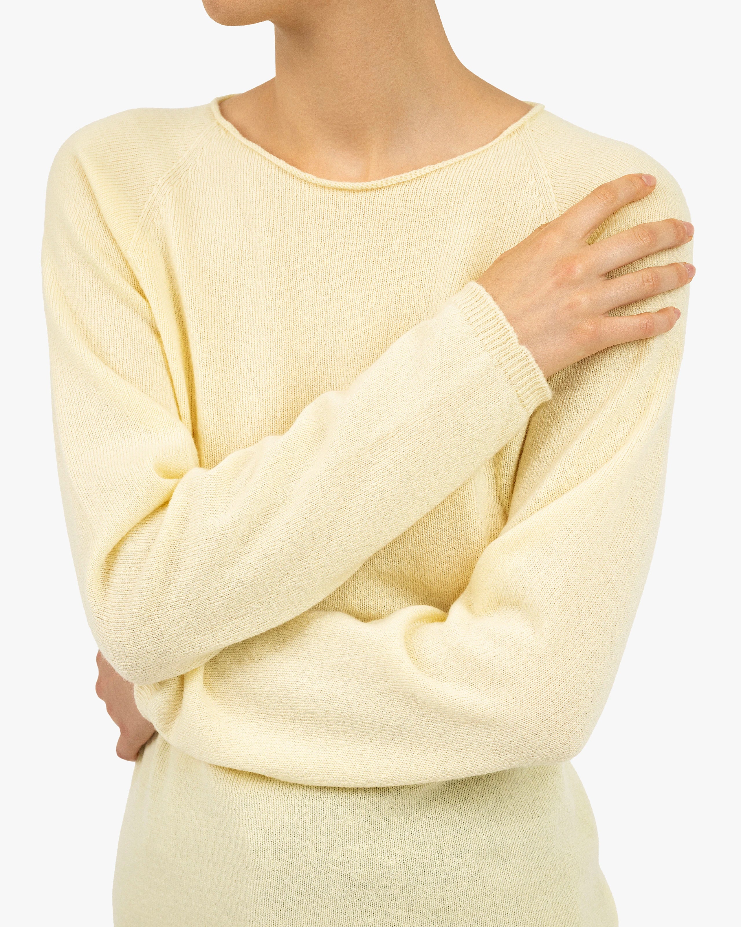Women's Piuma Crew Neck Sweater - Yellow Cashmere