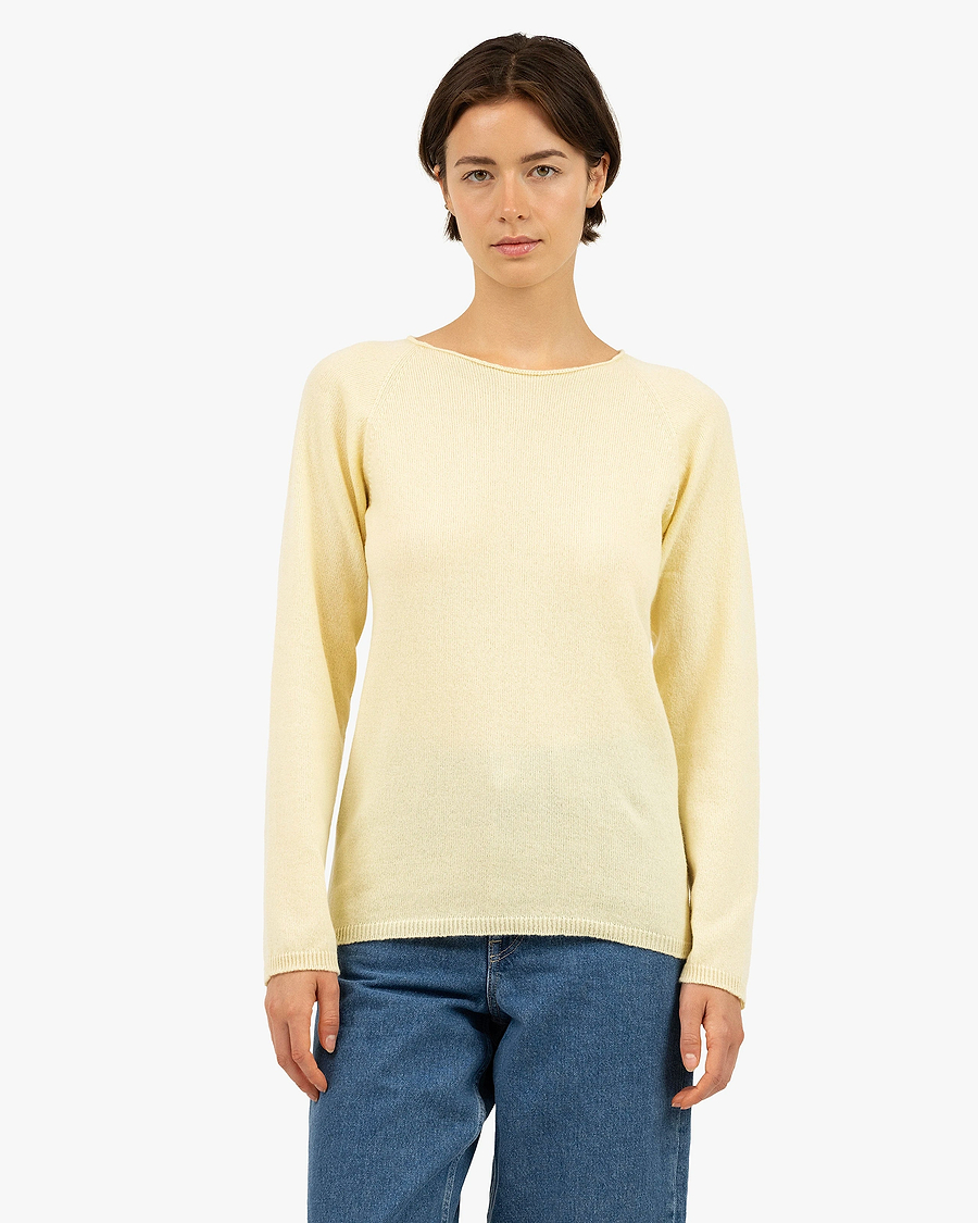Women's Piuma Crew Neck Sweater - Yellow Cashmere