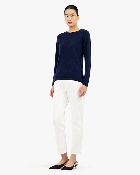 Women's Piuma Crew Neck Sweater - Blue Cashmere