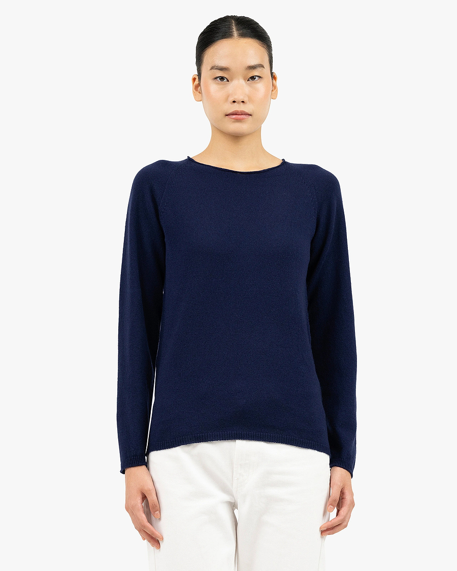 Women's Piuma Crew Neck Sweater - Blue Cashmere