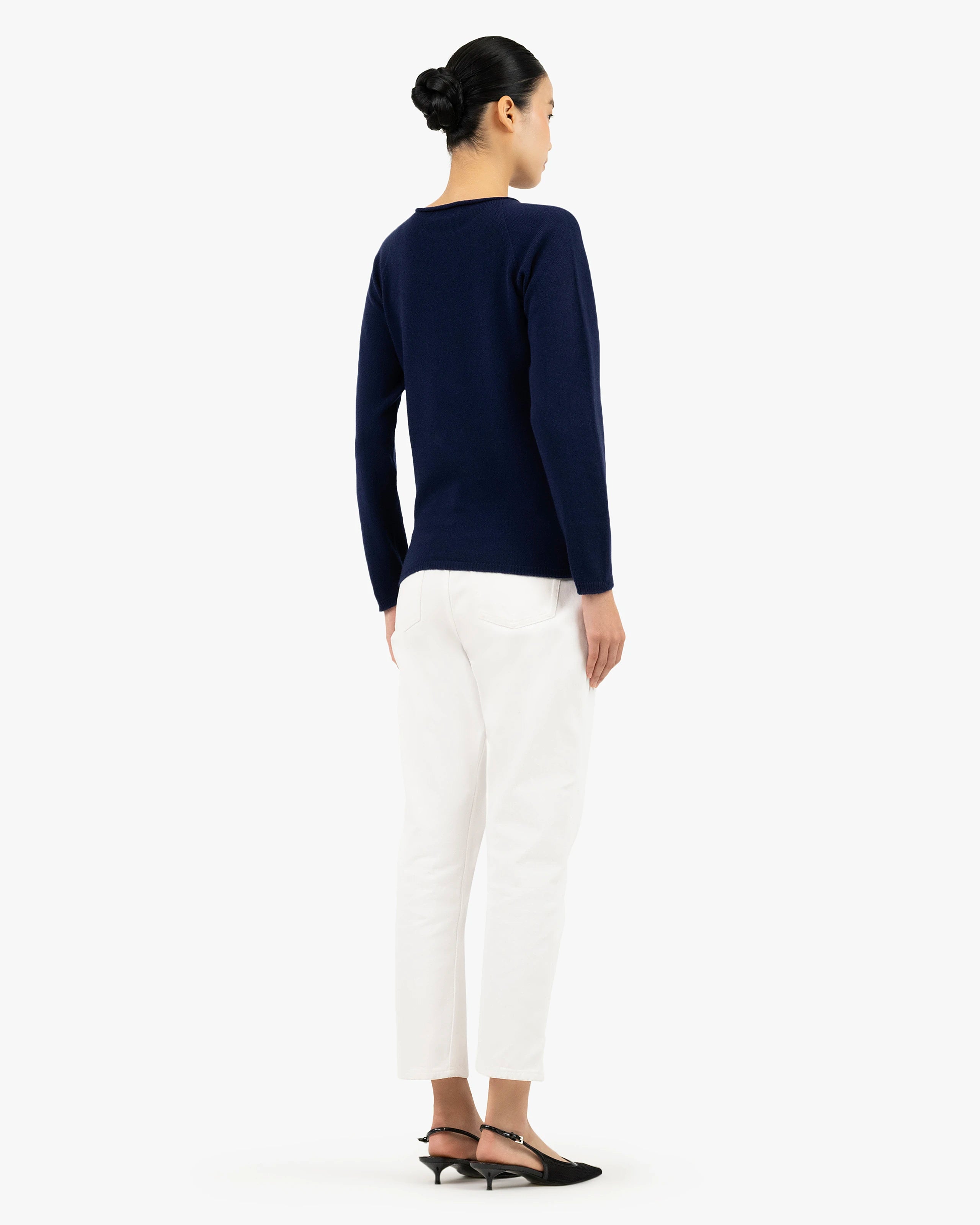 Women's Piuma Crew Neck Sweater - Blue Cashmere