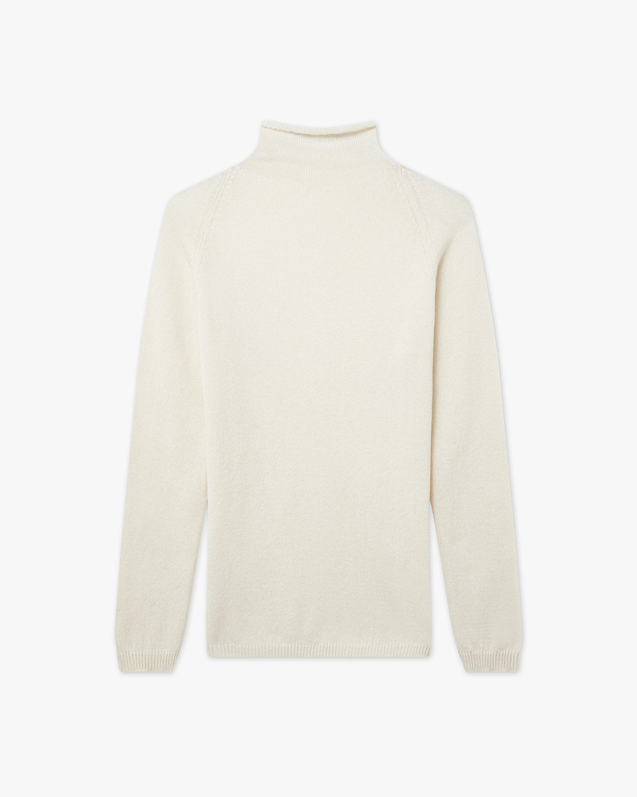 Piuma Mock Neck Sweater - White Cashmere