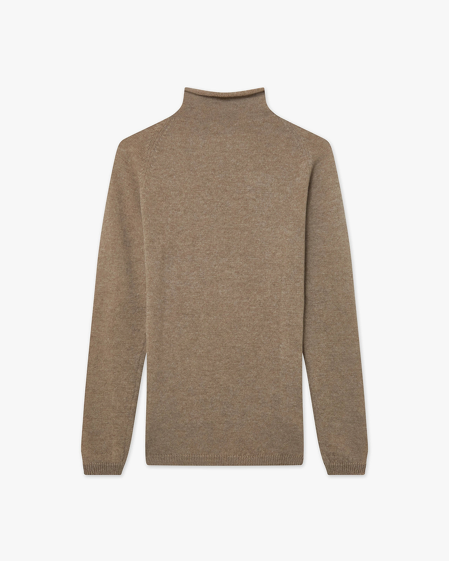 Piuma Mock Neck Sweater - Taupe Cashmere