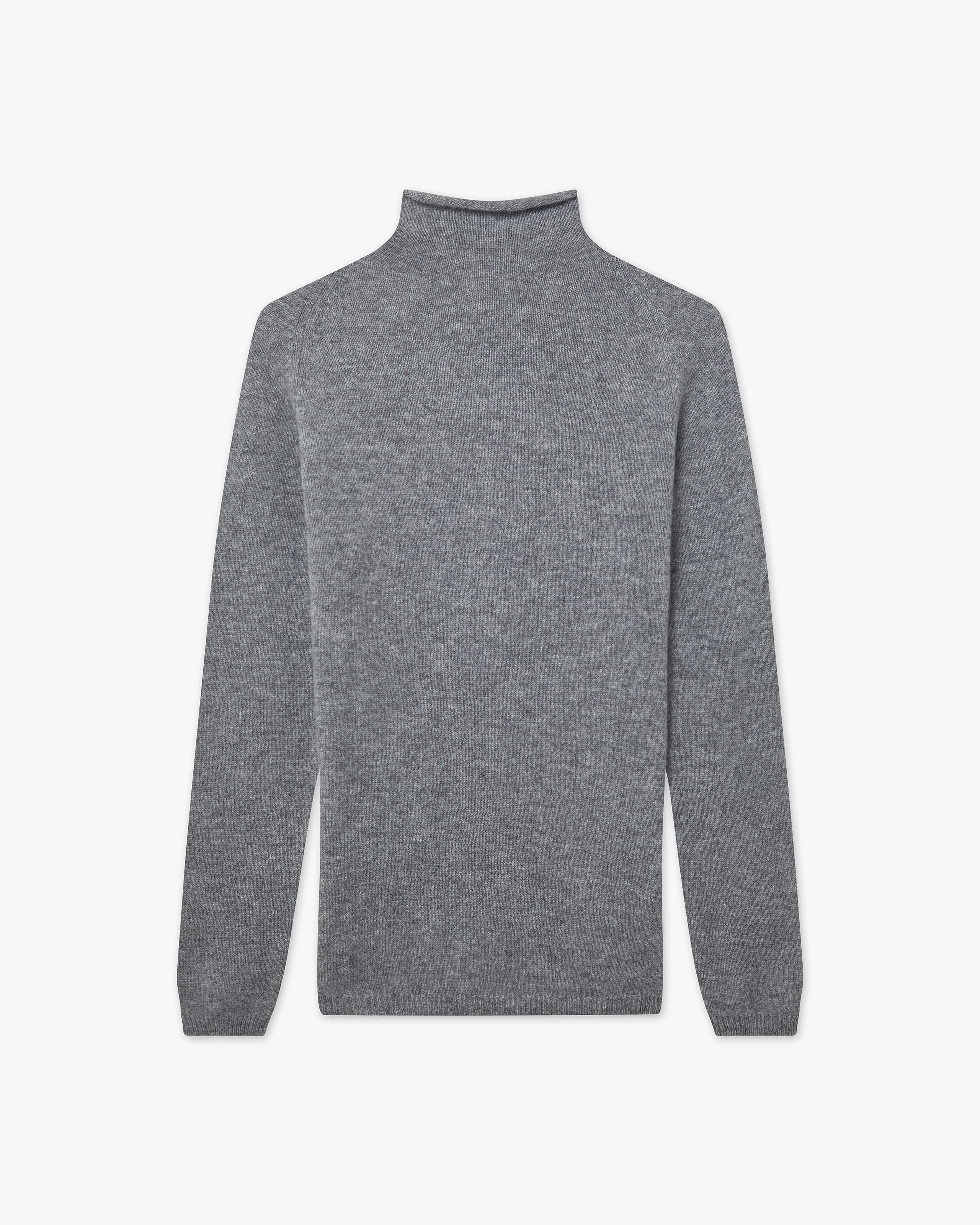 Women's Piuma Cashmere Mock Neck Sweater - Medium Grey Women's Piuma Cashmere Mock Neck Sweater - Medium Grey