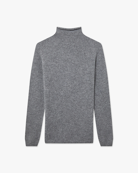 Piuma Mock Neck Sweater - Medium Grey Cashmere