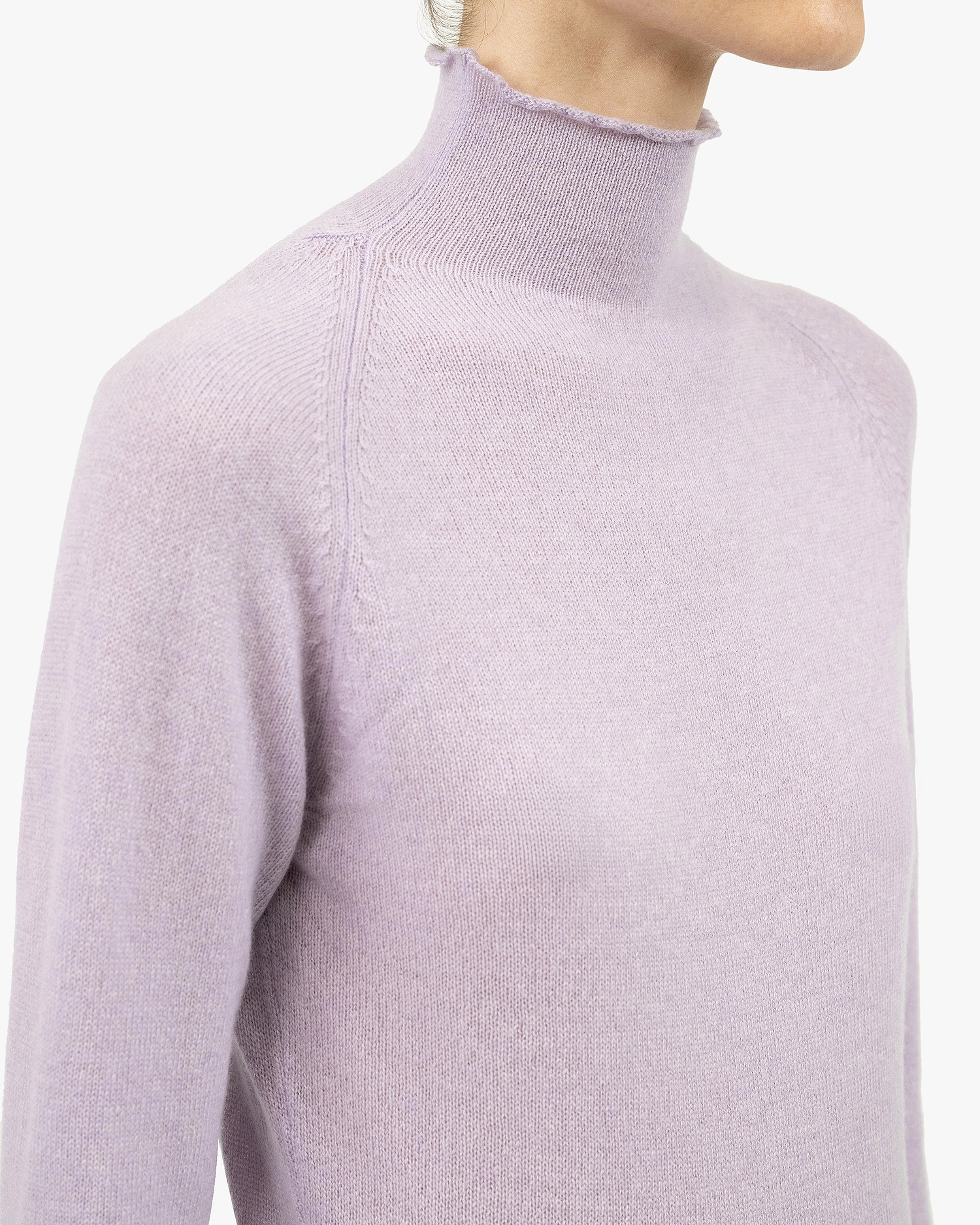 Piuma Mock Neck Sweater - Lilac Cashmere