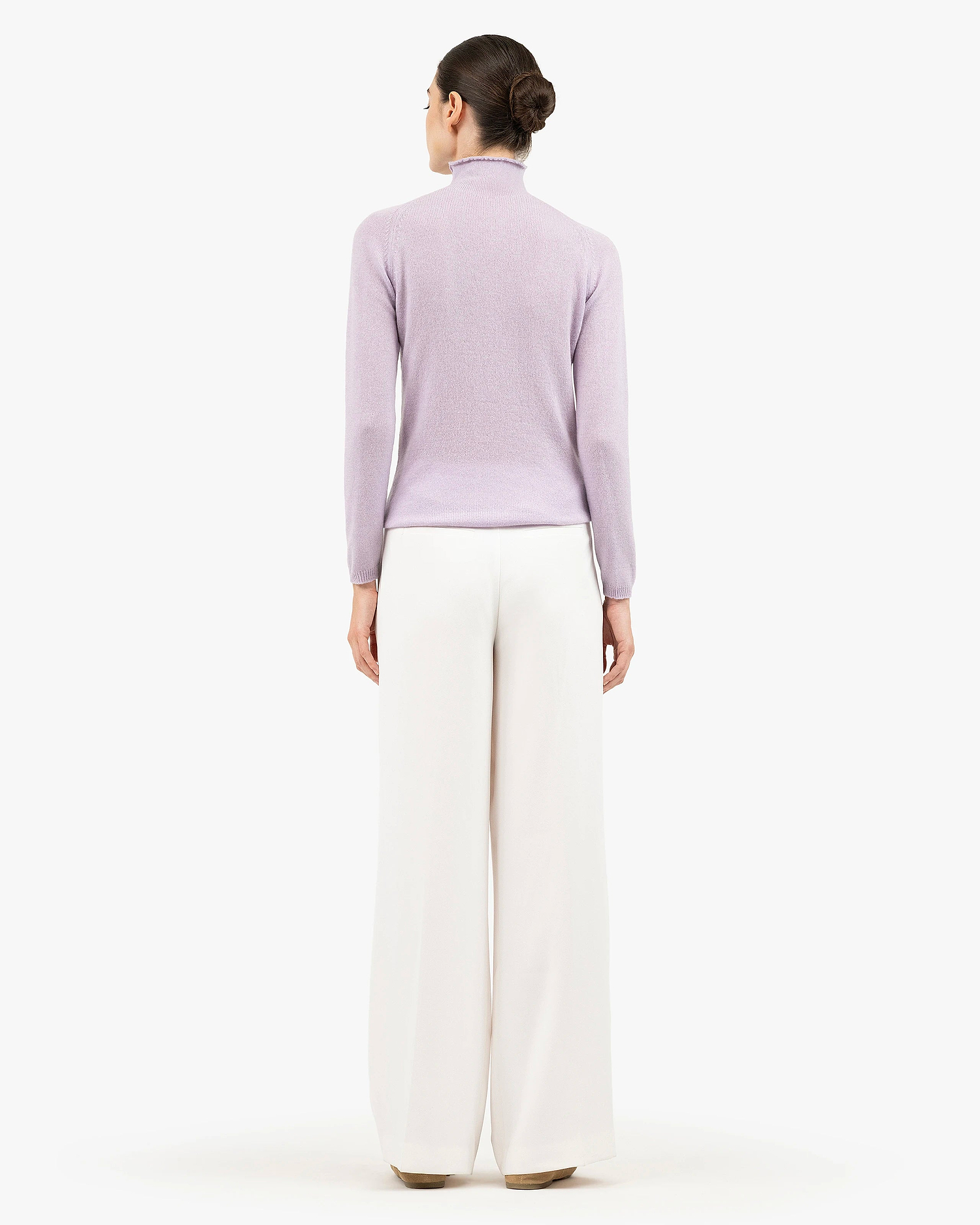 Piuma Mock Neck Sweater - Lilac Cashmere