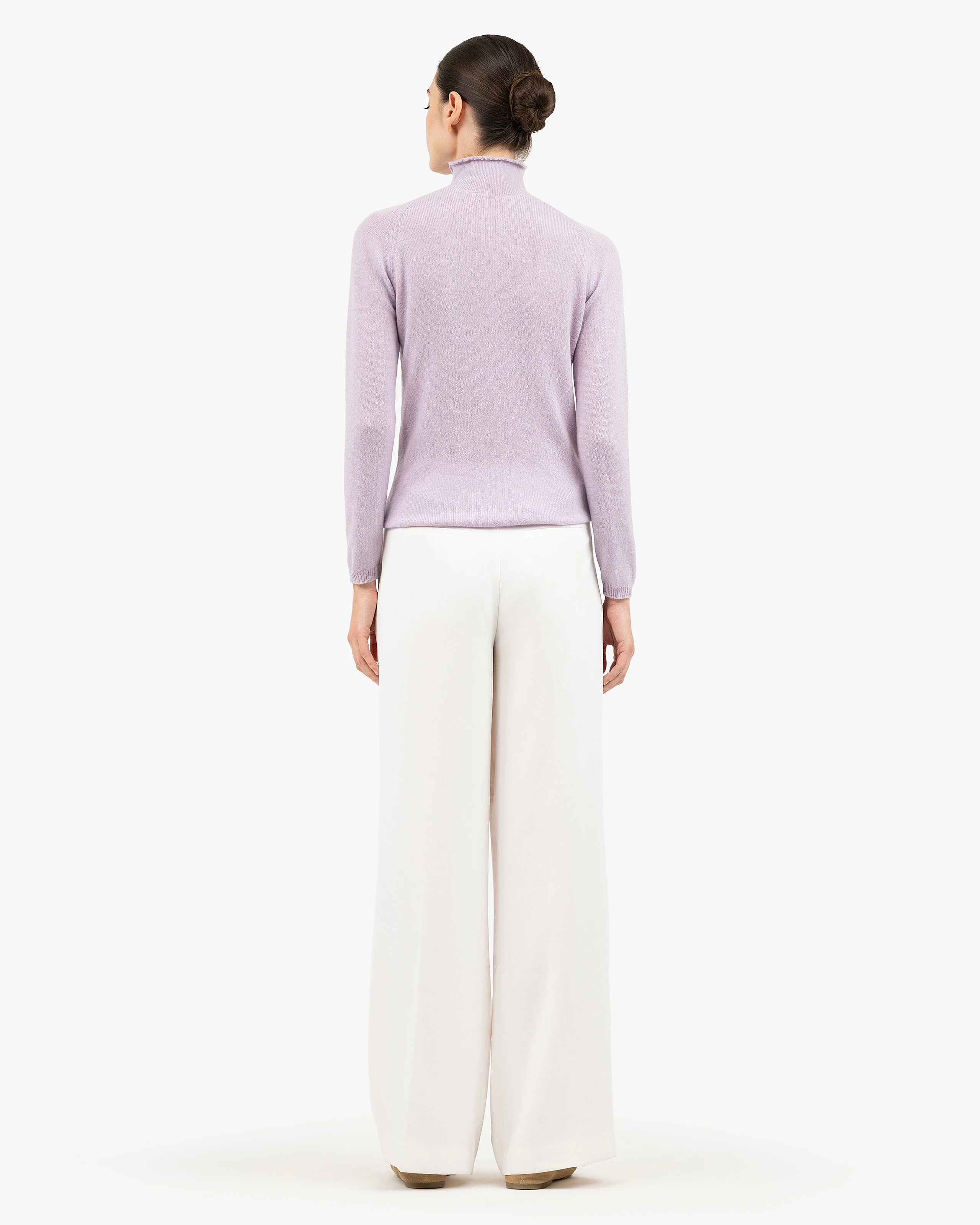 Piuma Mock Neck Sweater - Lilac Cashmere