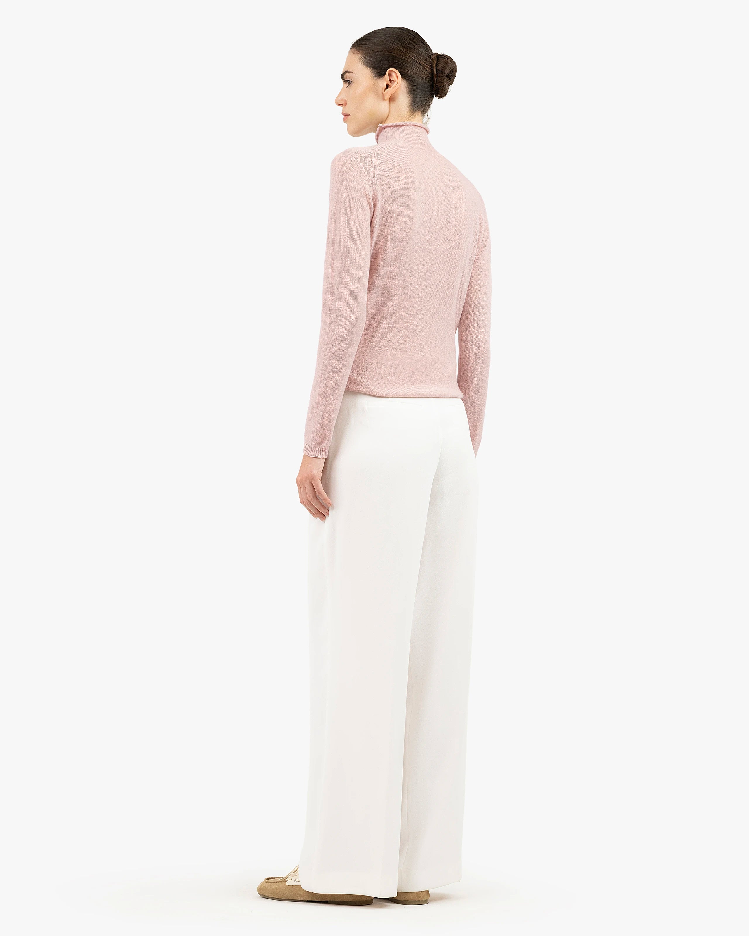 Piuma Mock Neck Sweater - Rose Cashmere