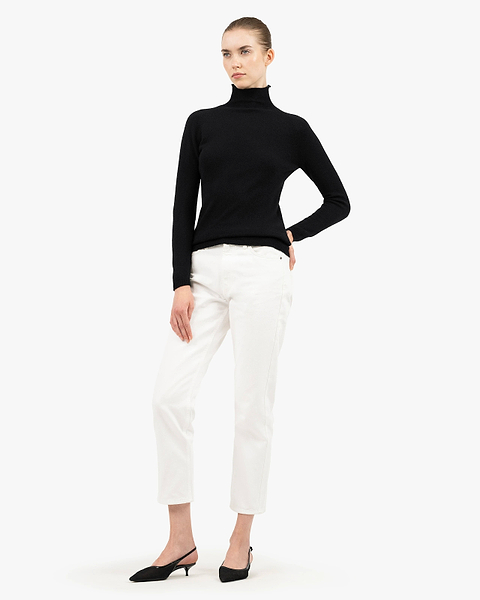 Piuma Mock Neck Sweater - Black Cashmere