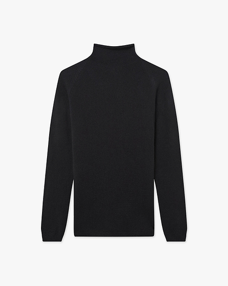 Piuma Mock Neck Sweater - Black Cashmere