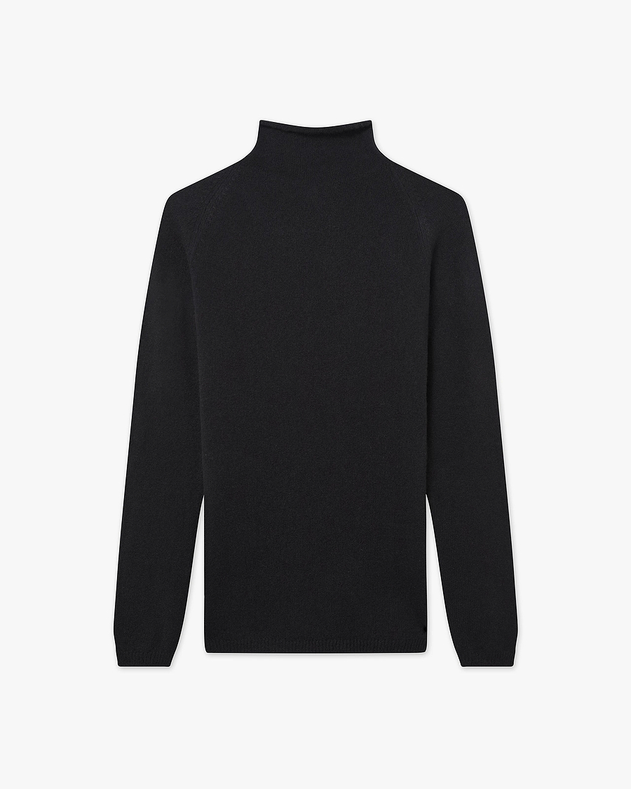 Piuma Mock Neck Sweater - Black Cashmere