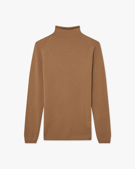 Piuma Mock Neck Sweater - Camel Cashmere