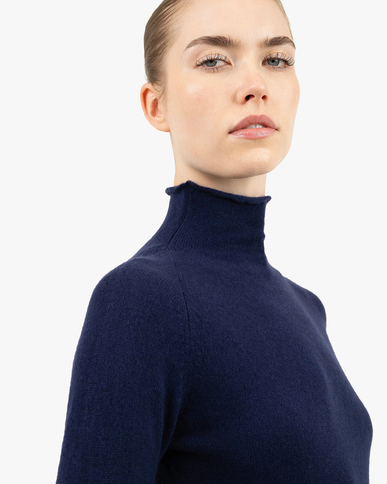 Piuma Mock Neck Sweater - Blue Cashmere