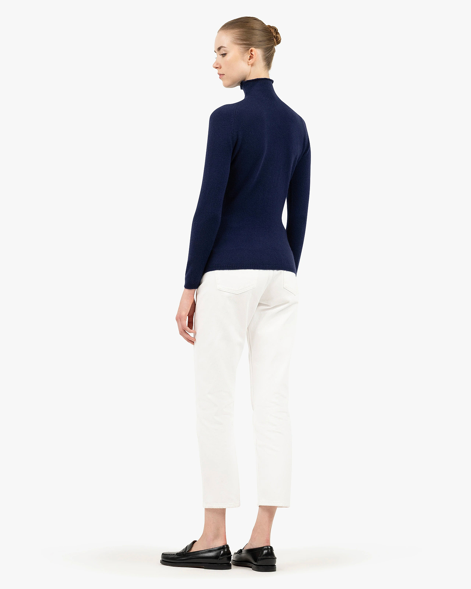Piuma Mock Neck Sweater - Blue Cashmere