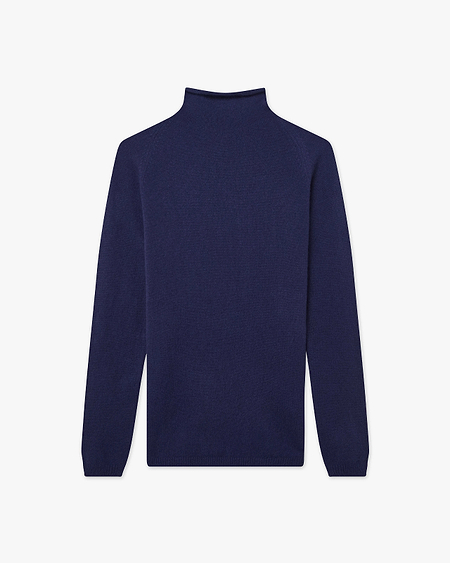 Piuma Mock Neck Sweater - Blue Cashmere