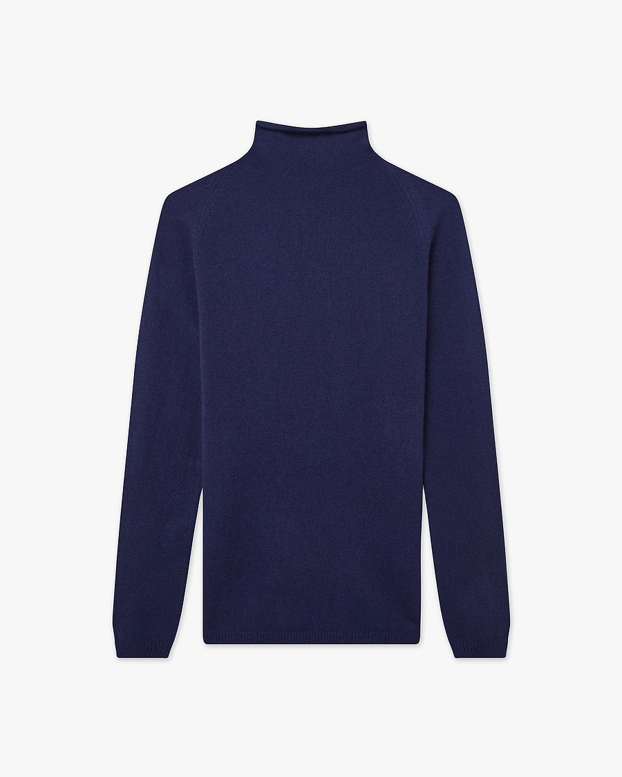 Piuma Mock Neck Sweater - Blue Cashmere
