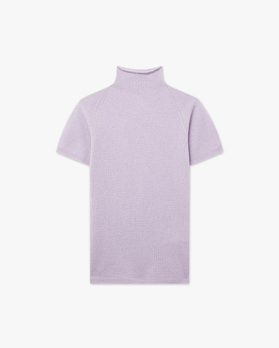 Piuma Mock Neck Tee - Lilac Cashmere
