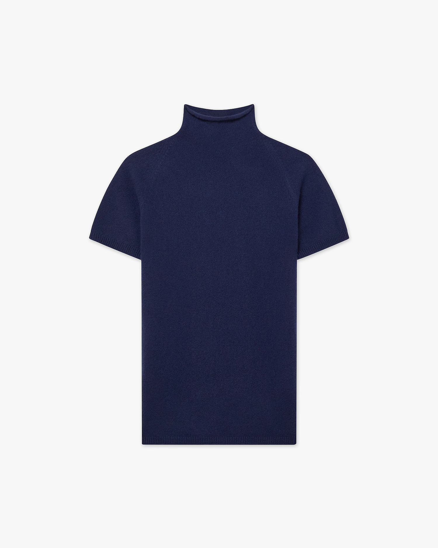 Piuma Mock Neck Tee - Blue Cashmere