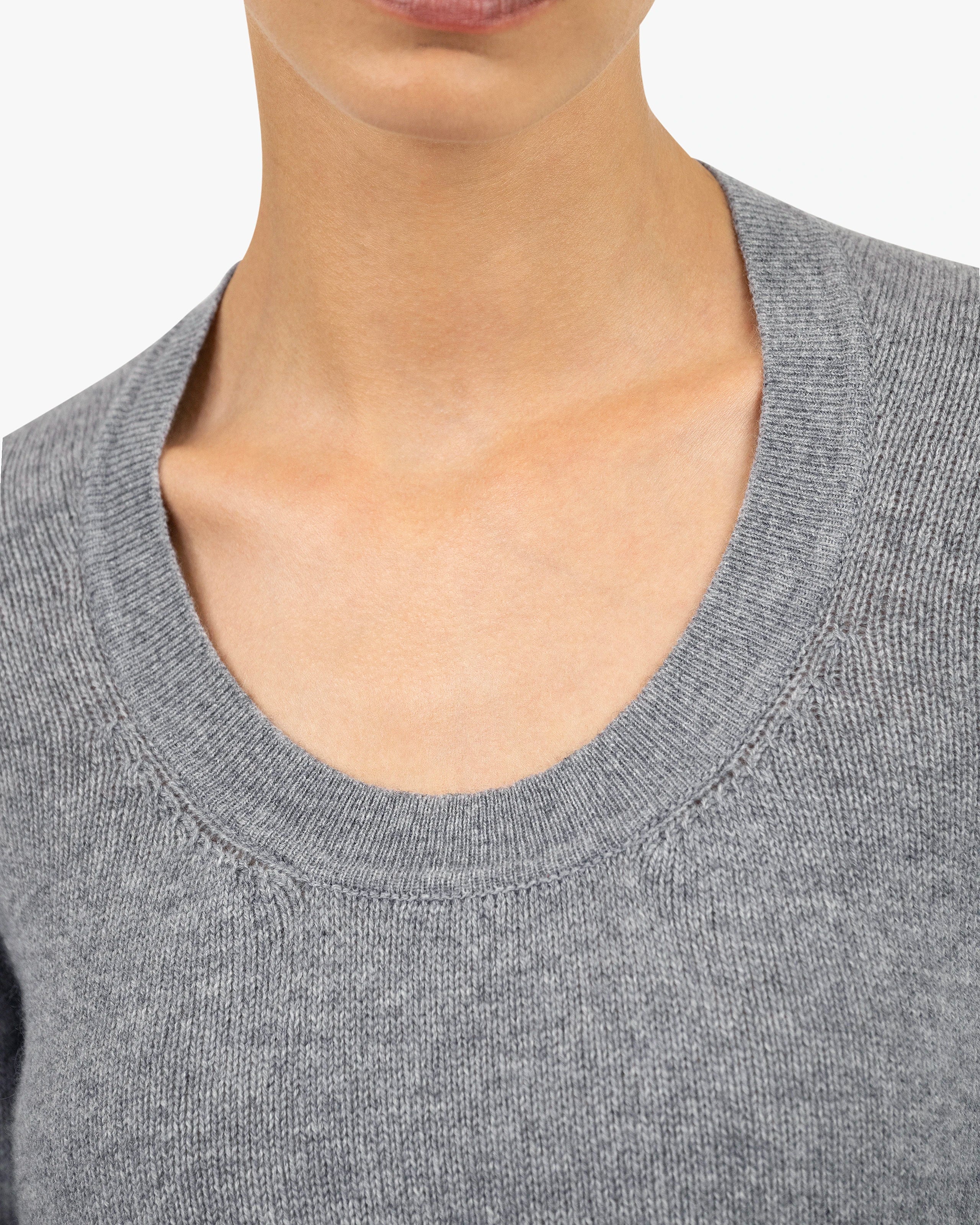 Piuma Wide Neck Sweater - Medium Grey Cashmere