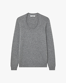 Piuma Weiter Ausschnitt Pullover - Mittelgrau