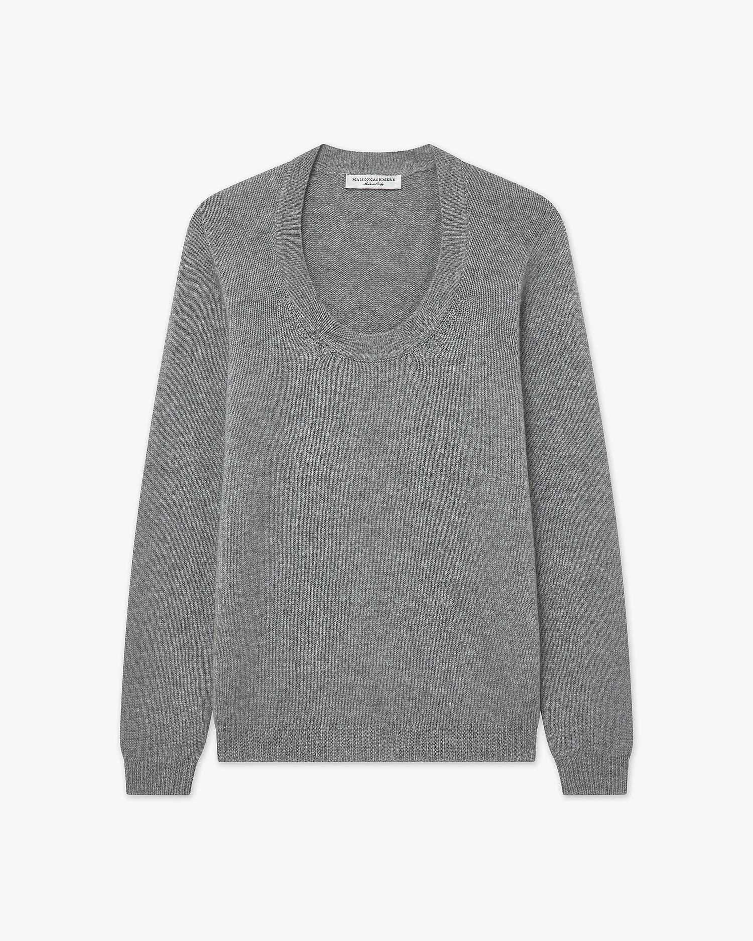 Piuma Wide Neck Sweater - Medium Grey Cashmere