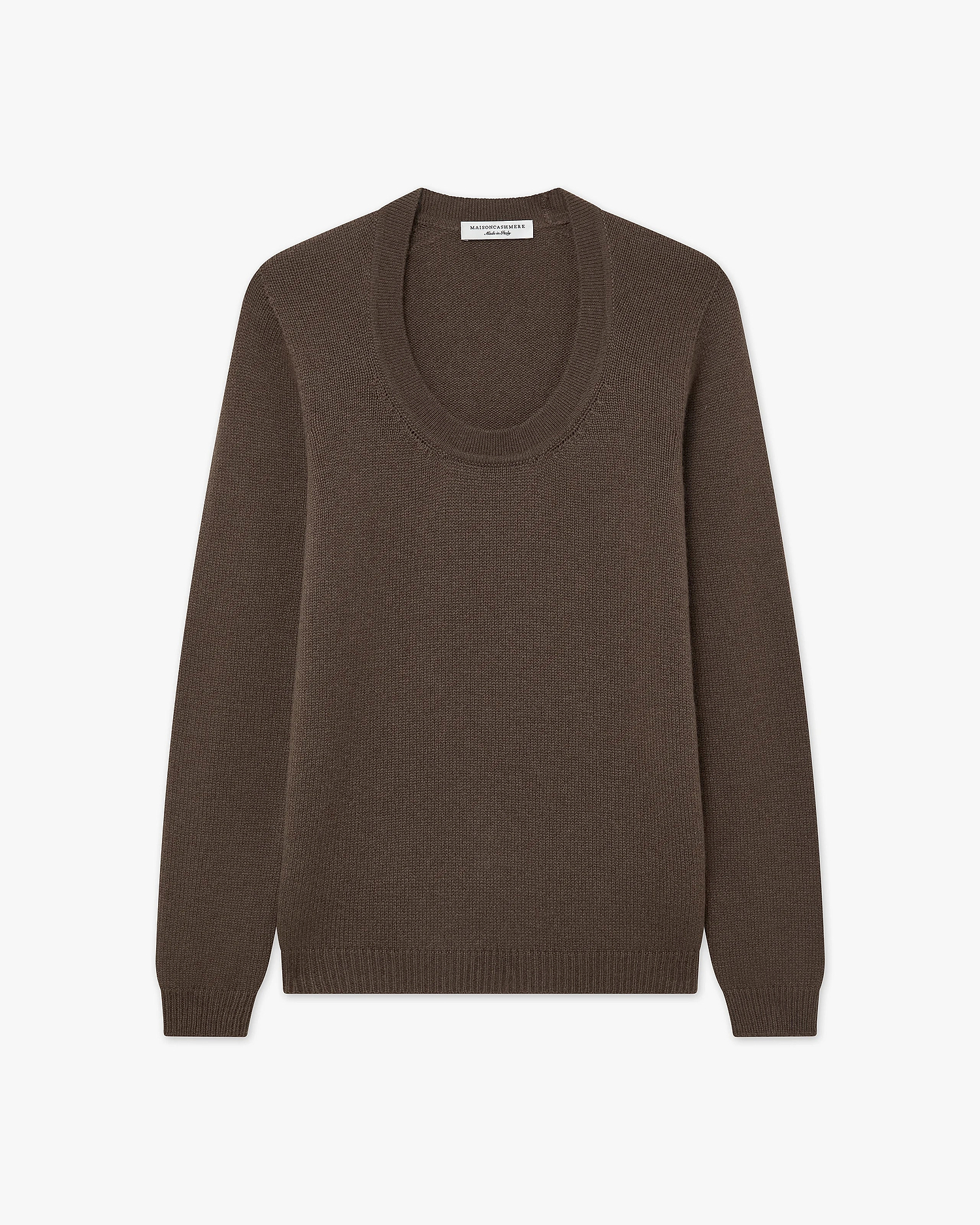 Piuma Wide Neck Sweater - Brown Cashmere