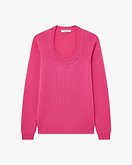 Piuma Weiter Ausschnitt Pullover - Fuchsia