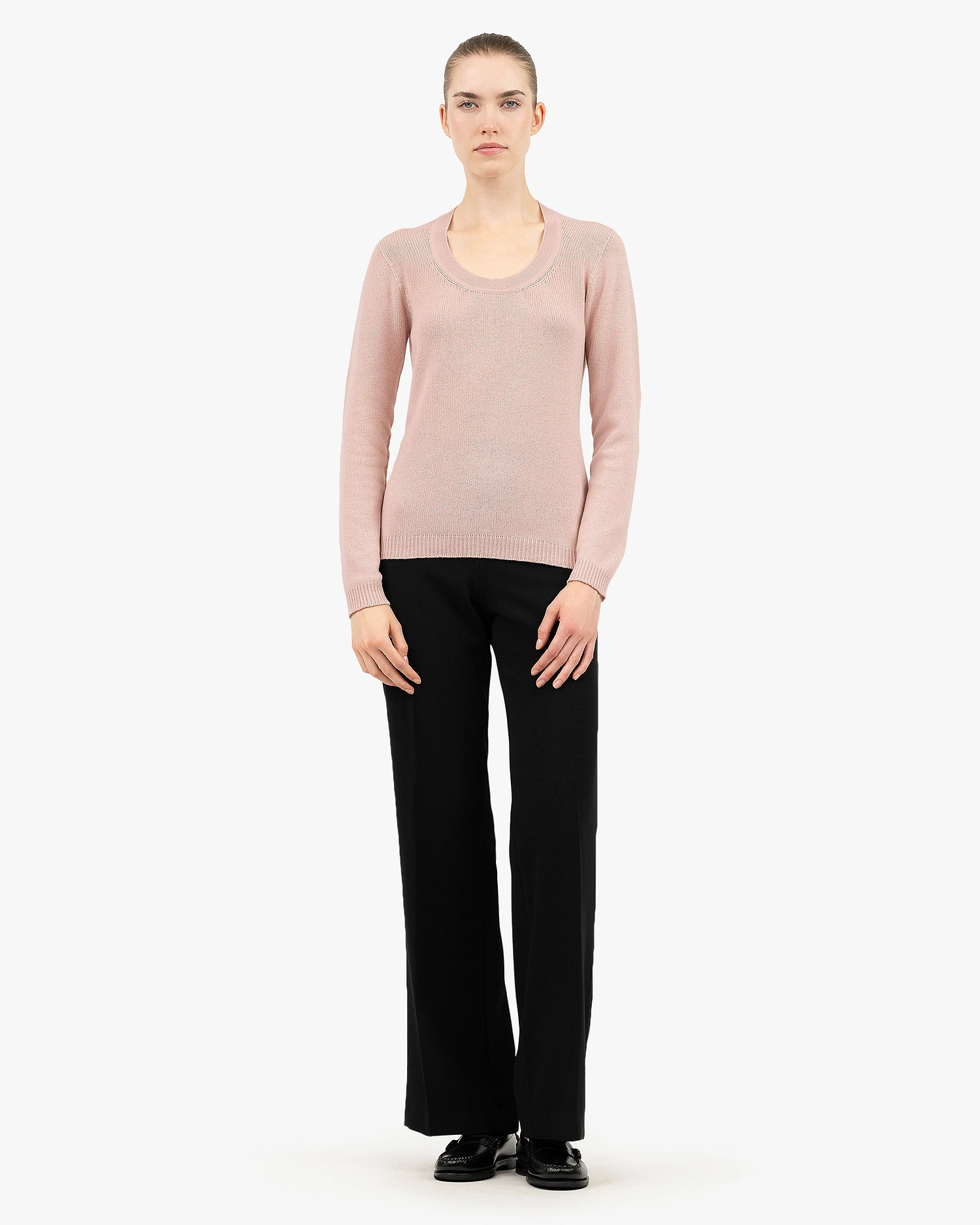 Piuma Wide Neck Sweater - Rose Cashmere