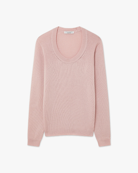 Piuma Wide Neck Sweater - Rose Cashmere