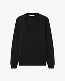 Piuma Weiter Ausschnitt Pullover - Schwarz