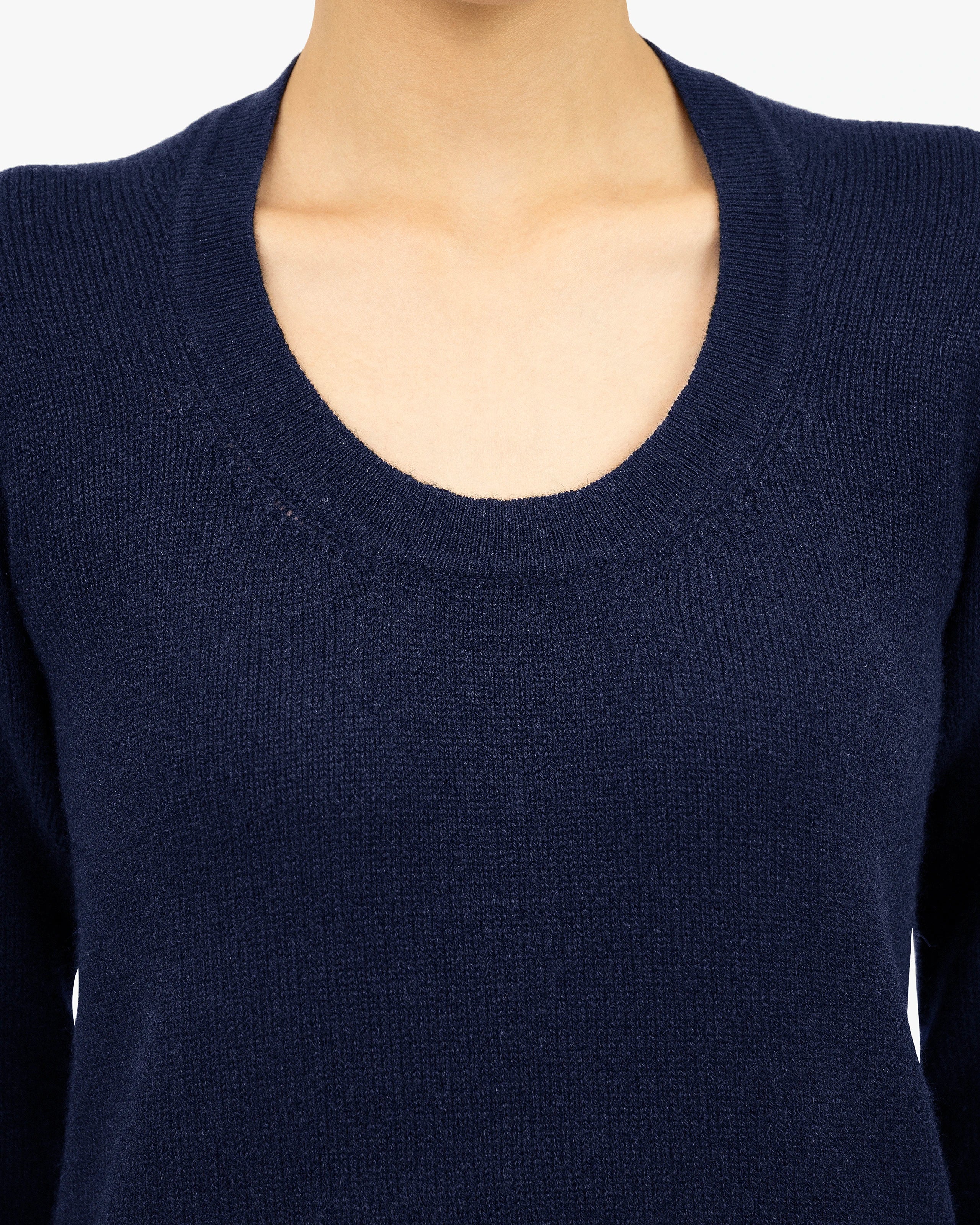 Piuma Wide Neck Sweater - Blue Cashmere